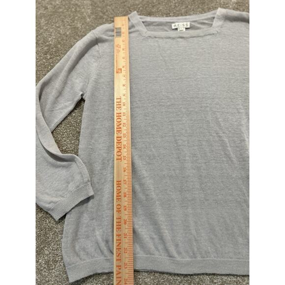 REISS Womens L Linen Blend Lightweight Square Neck Sweater ￼ - Picture 2 of 7